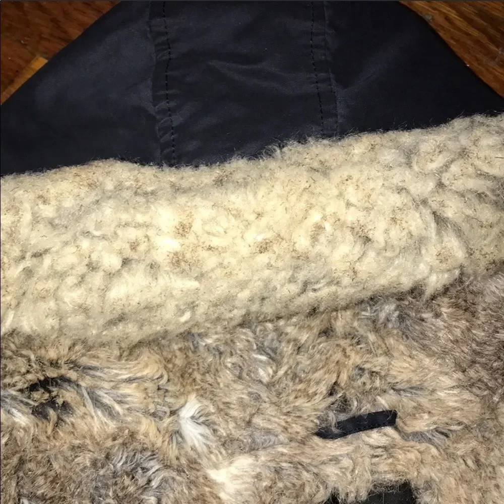 ✨HP✨Zara Navy Fur Lined Parka with Detachable Hood✨